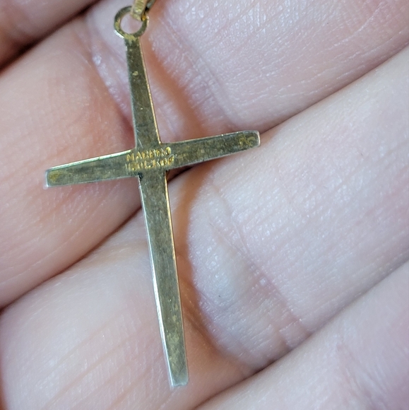 Vintage Marbro 12K Gold Filled Cross w/ 19" Long Gold Tone Chain Costume Jewelry - Picture 2 of 12